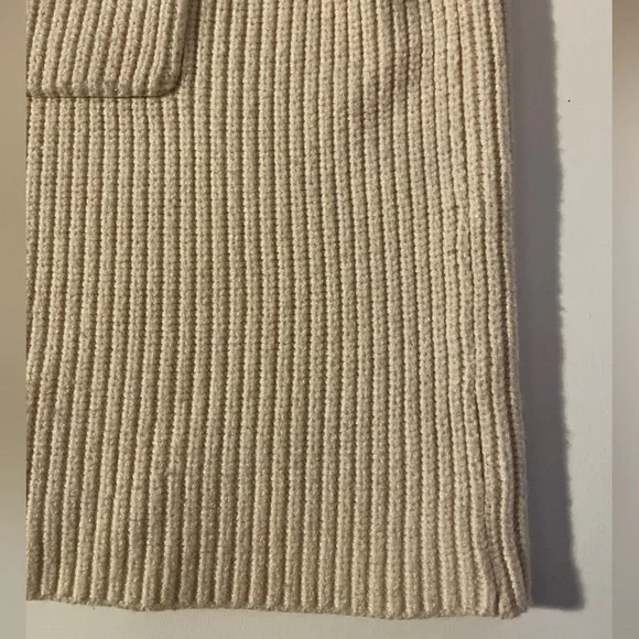MANGO // cream ivory button detail mockneck sweater rib knit pocket - Picture 12 of 15